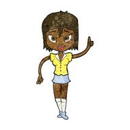 cartoon woman making point N13