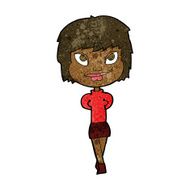 cartoon happy woman N171