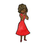cartoon worried woman N50