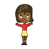 cartoon woman with open arms N61