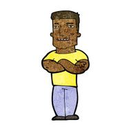 cartoon tough guy with folded arms N7