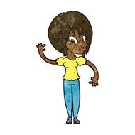 Cartoon Woman Waving N209
