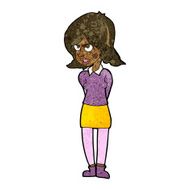 cartoon annoyed woman N123