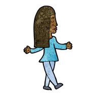 cartoon woman shrugging shoulders N301