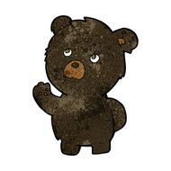 cartoon waving black bear N27