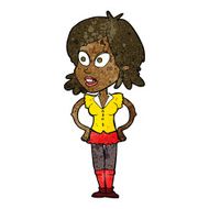 cartoon woman with hands on hips N133