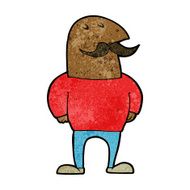 cartoon bald man with mustache N12