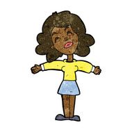 cartoon woman with open arms N62