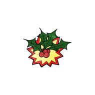 Cartoon Christmas Holly N8