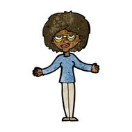 cartoon woman wearing spectacles N30