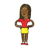 cartoon woman with hands on hips N135