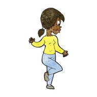 Cartoon Woman Waving N210