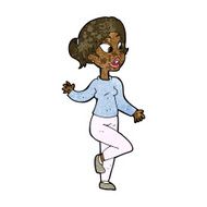 cartoon friendly woman waving N34