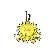 cartoon shining light bulb N4