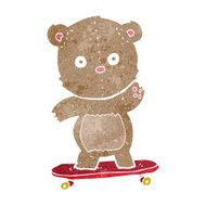 cartoon teddy bear on skateboard N4