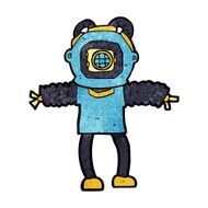 cartoon deep sea diver N20