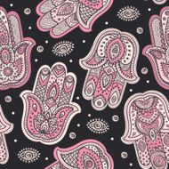 Vector Indian hand drawn hamsa seamless pattern N5