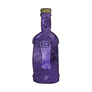 cartoon letter in a bottle N19