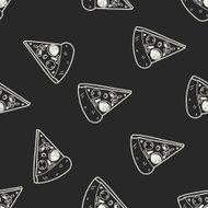 Doodle Pizza seamless pattern background N6