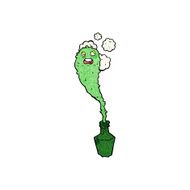 cartoon spooky ghost in bottle N7