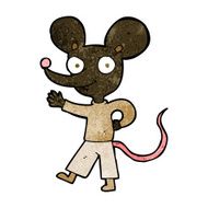 cartoon waving mouse N7