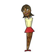 cartoon happy woman N173