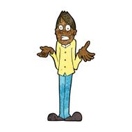 Cartoon Man Shrugging Shoulders N48