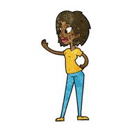 Cartoon Woman Waving N212