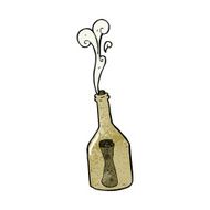 cartoon letter in a bottle N21