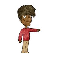 cartoon happy man pointing N40