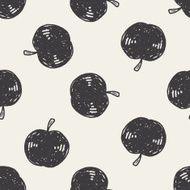 apple doodle seamless pattern background N3