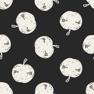 apple doodle seamless pattern background N4