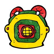 cartoon old deep sea diver helmet N6