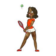 cartoon woman playing tennis N6