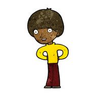 cartoon happy boy with hands on hips N6