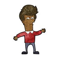 cartoon waving man N48
