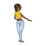 cartoon pretty girl in jeans and tee N7