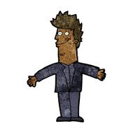cartoon happy man with open arms N8