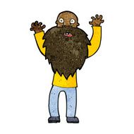 cartoon frightened old man with beard N7