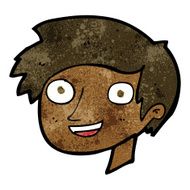 cartoon happy boy face N29