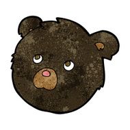 cartoon black bear face N13