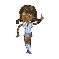 cartoon pretty woman with idea N46
