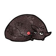 cartoon curled up dog N7