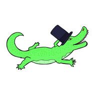 cartoon crocodile in top hat N4