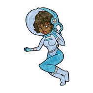 cartoon space woman N19