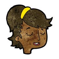 cartoon pretty female face N58