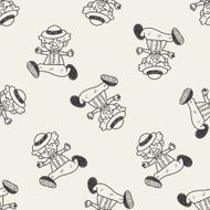 clown doodle drawing seamless pattern background N40