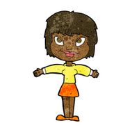 cartoon woman with open amrs N5