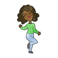 cartoon happy woman dancing N7