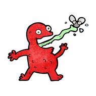 cartoon frog catching fly N10